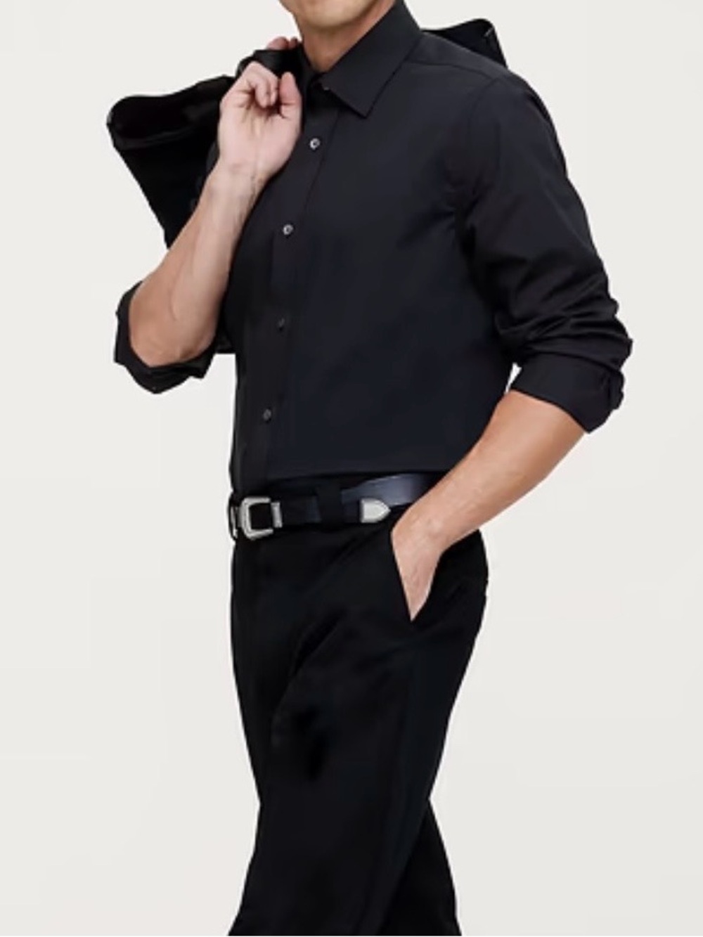 NWOT Banana Republic Men's Athletic Fit Wrinkle Resistant Black Shirt, M